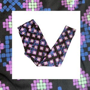 LuLaRoe TC Leggings Tall & Curvy New Purple Mosaic Dots Black Blue Mint Green So